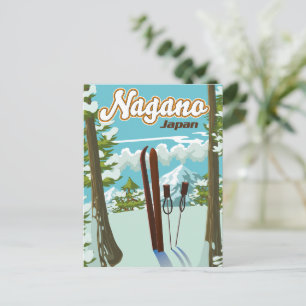 Nagano Japan skidposter Vykort