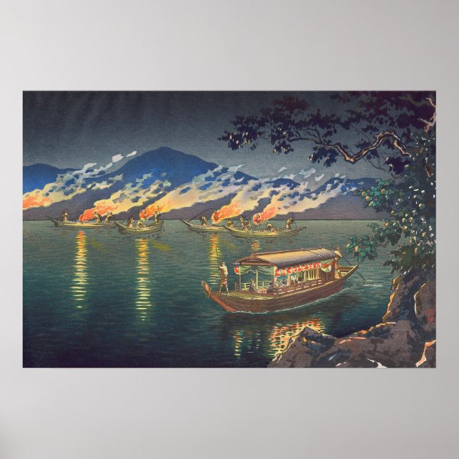 Nagaragawa Cormorant Fishing Tsuchiya Koitsu Poster (Framsidan)