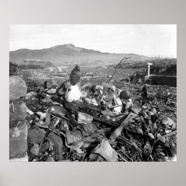 Nagasaki Japan efter atombomben Poster (Framsidan)