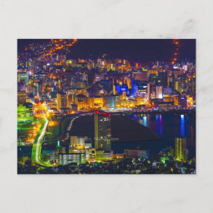 Nagasaki Japan på natten Vykort