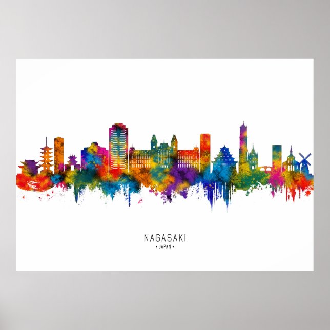 Nagasaki Japan Skyline Poster (Framsidan)