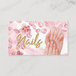 Nagel Affärskort Manicuiterar minimal Rosa Visitkort