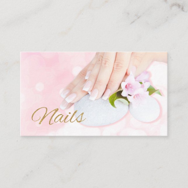 Nagel Affärskort Manicuiterar minimalistisk Rosa G Visitkort (Framsida)