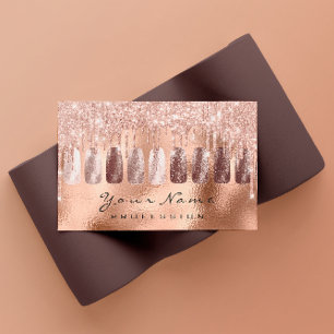 Nagel Art Glitter Smala Ro Guld ManiURE Spark Visitkort