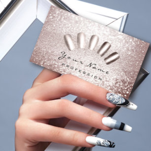 Nagel Artist Glitter Grått Lux Manicuure Pedicure Visitkort
