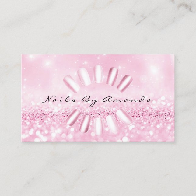 Nagel Artist ManiboyGlitter Rosa Möte Tidsbeställning Kort (Framsida)