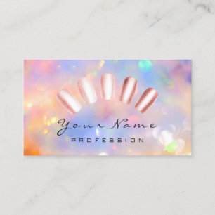 Nagel Artist Rosa ros Manicule Pedicure HOLOGRAPH Visitkort