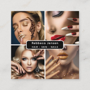 Nagel Beaty Salon Makeup Artist Photo QR-kod Fyrkantigt Visitkort
