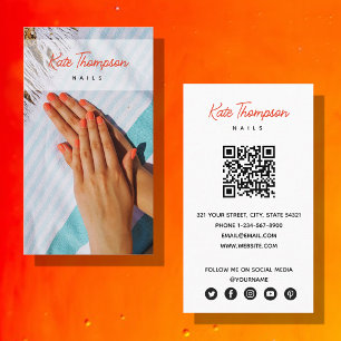 Nagel Beaty Salon Makeup Artist Photo QR-kod Visitkort