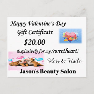 Nagel & Beauty Salon, Barbershop, Gift Certificate Vykort