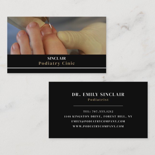 Nagel Care Porträtt, Podiatry Clinic, Podiatrist Visitkort (Fram/baksida)