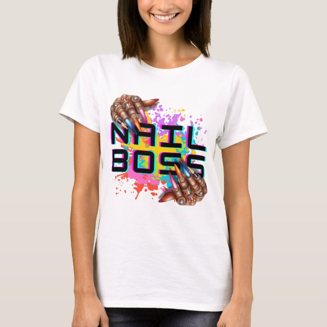 ’Nagel Chef’ Bold Beauty Tech T Shirt (Framsida)