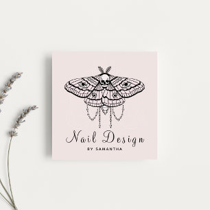 Nagel Design Acrylic Manicuure Pedicure Butterfly Fyrkantigt Visitkort
