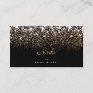 Nagel Designer Luminous Golden Glitter Glam Stars Visitkort