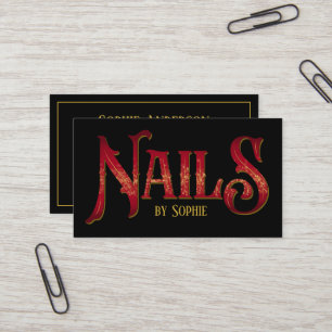 Nagel efter Typografi Black Visitkort