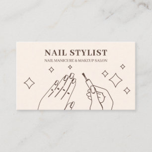 Nagel Ivory Beige ManiboyStylist Makeup Visitkort