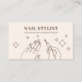 Nagel Ivory Beige Manikyr Stylist Smink Visitkort