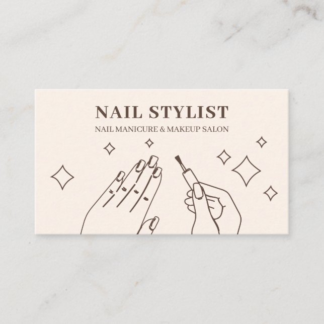 Nagel Ivory Beige Manikyr Stylist Smink  Visitkort (Framsida)