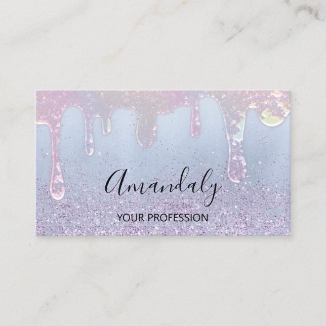 Nagel Makeup Artist Lash Logotyp Logotyp Drift Blu Visitkort (Framsida)