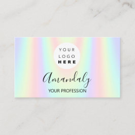Nagel Makeup Artist Logotyp Holograph Sjöjungfru F Visitkort