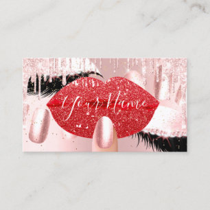 Nagel Makeup Artist Red Kiss Lip Lash QRCODE Logot Visitkort