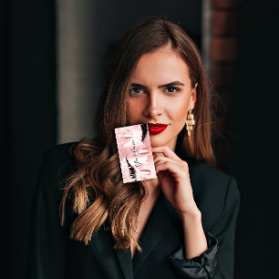 Nagel Makeup Artist Ro Drips Kiss Läppar Rosa Lash Visitkort