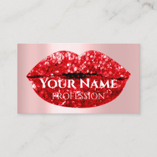 Nagel Makeup Artist Ro Drives Kiss Läppar Red VIP Visitkort
