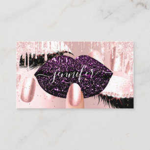 Nagel Makeup Artist Ro Lila Kiss Läppar Ro Visitkort