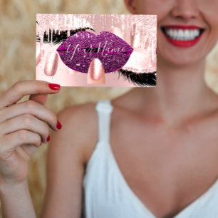 Nagel Makeup Artist Ro PurpleKiss Läppar Rosa Las Visitkort