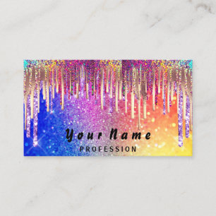 Nagel Makeup Lash Holograph Hett Rainbow Visitkort