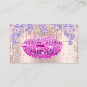 Nagel Manicuck Makeup Rosa ros Drivrutiner Glitter Visitkort