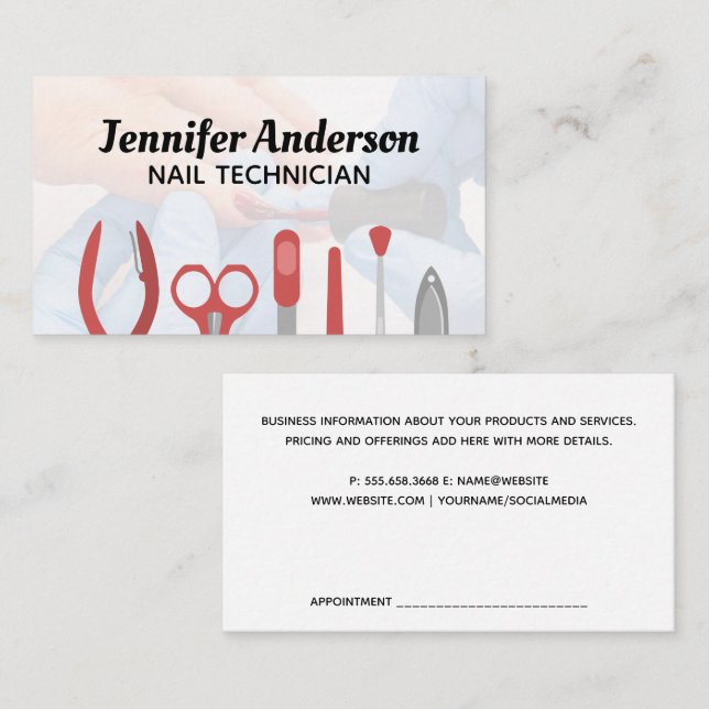 Nagel ManicuVerktyg | Måla Nagel Visitkort (Fram/baksida)