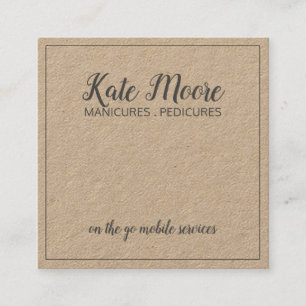 Nagel Manikurist- eller pedikurist-underrättelsetj Fyrkantigt Visitkort