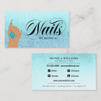 Nagel Manikurist Tech Turcos Glam Glitter Salon  Visitkort