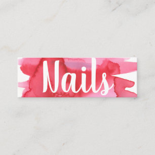 Nagel Nail Technician Watercolor, Affärskort Mini Visitkort