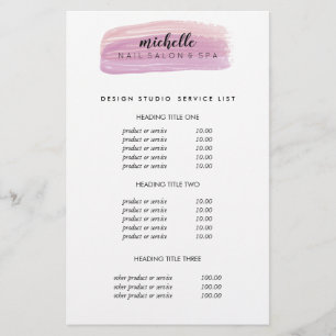 Nagel polsk brush Nail Salon Pris & Services Flygblad