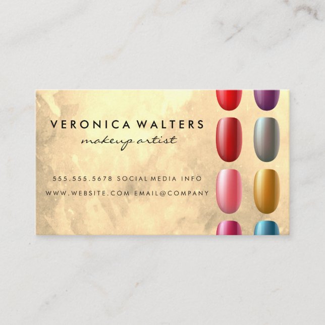 Nagel polsk Flaskor utsöndrad | Färgfull manikyr Lojalitetskort (Framsida)