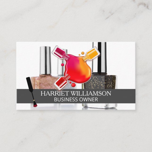 Nagel polsk pensel | FLASKOR AFFÄRSKORT Visitkort (Framsida)