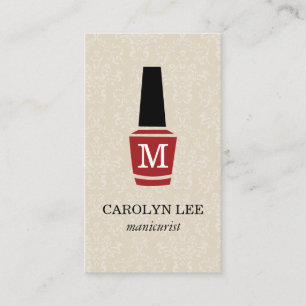 Nagel polska Elegant Damask Monogram Visitkort