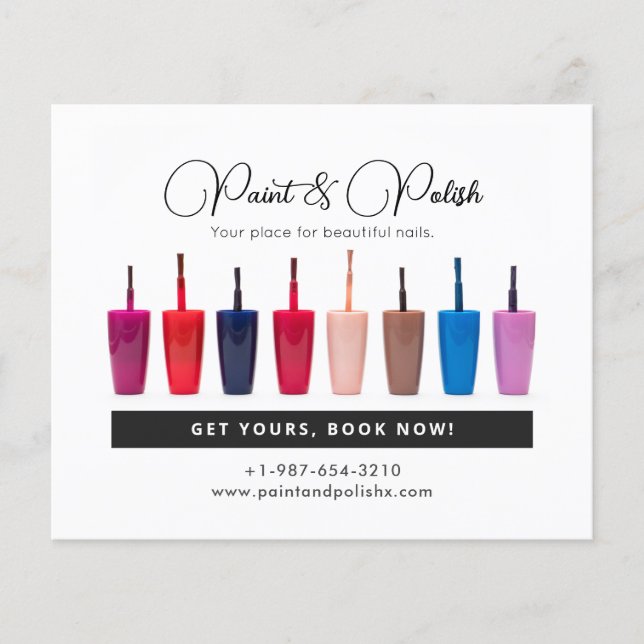 Nagel Polska Färg Set Nail Salon Flyer (Framsidan)