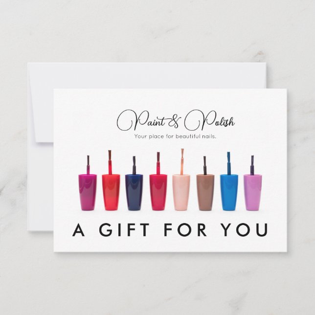 Nagel polska Färg Set Nail Salon Gift Certificate (Framsida)