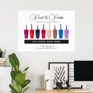 Nagel polska Färg Set Nail Salon Poster