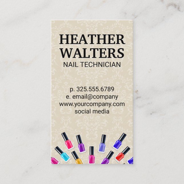 Nagel polska Flaskor | Skadmonogram Visitkort (Framsida)