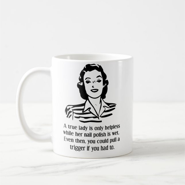 Nagel polska Helpless Funny Mug Kaffemugg (Vänster)