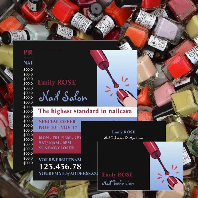 Nagel polska, Nail Technician, Nail Salon Advert Flygblad (Skapare uppladdad)