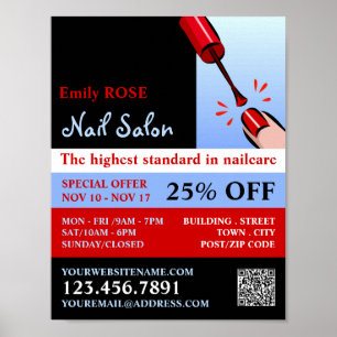 Nagel polska, Nail Technician, Nail Salon Advert Poster