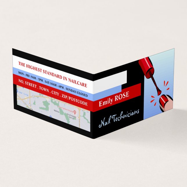 Nagel polska, Nail Technician, Nail Salon Loyalty Visitkort (Utsida)