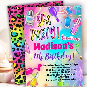 Nagel polska Spa Party-födelsedagen Inbjudningar