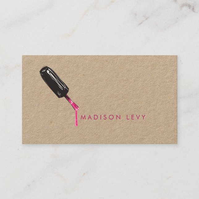 Nagel polska Womens Beautician Salon Möte Tidsbeställning Kort (Framsida)