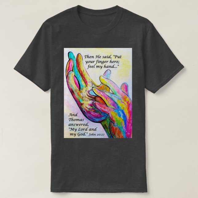 Nagel Prints i Hans Händer T Shirt (Design framsida)
